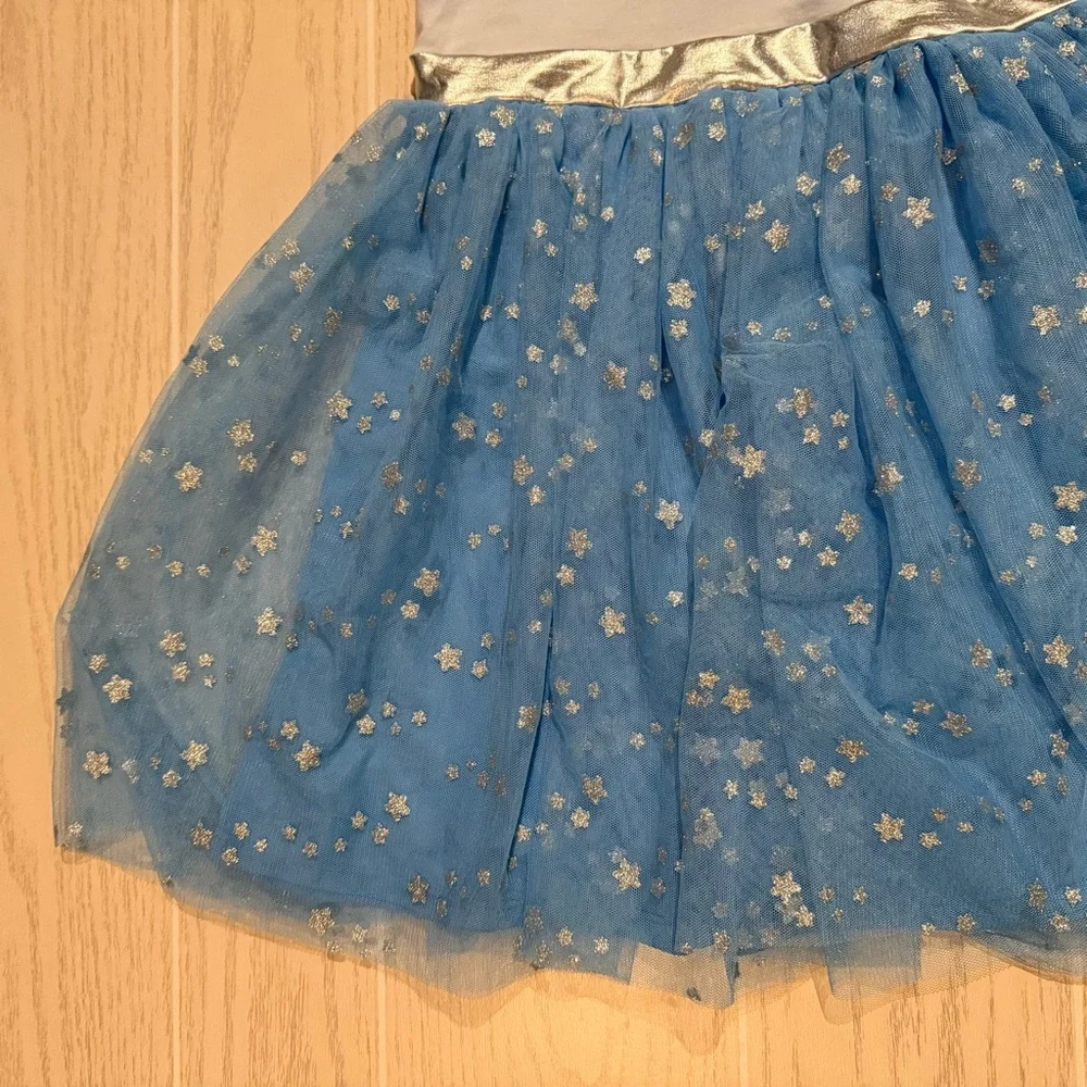 Bluey Hooded Tutu Dress Girls Size M Blue Glitter Star Character Dress NEW